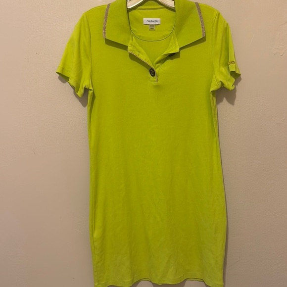 Calvin Klein Women's Lime Button Down Shirt - Picture 1 of 4